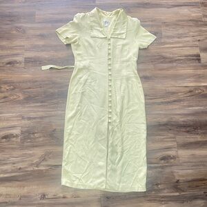 70s Vintage Pastel Green Midi Dress